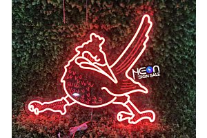 Finished all-red Ridgerunner LED neon sign