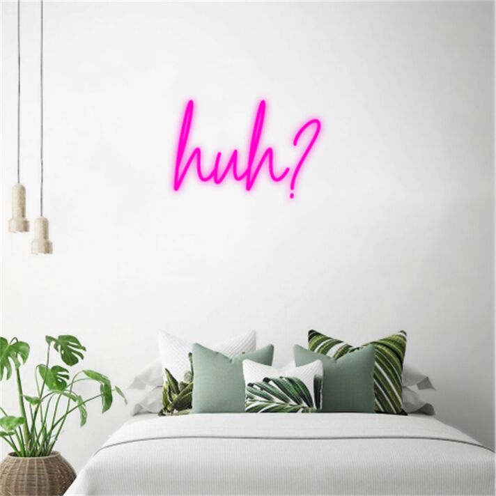 Brighten Your Space: Wall Decor Home LED Sign Huh LED Neon Sign for Office, Bar, and Special Celebrations