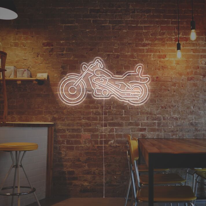 Vintage Motorcycle Outline LED Neon Sign