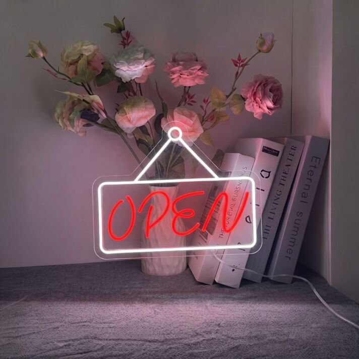 Enhance your store's appeal or light up your next event with the versatile Handed Open Sign LED Neon Sign, perfect for offices, bars, and weddings.