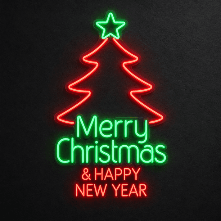 Brighten Your Holidays: Perfect for Home Decor, Office Celebrations, and Storefronts with the Merry Christmas And Happy New Year LED Neon Sign.