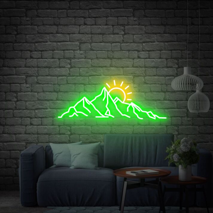 Transform Your Space: Mountain Led Neon Sign Wall Decor Enhances Bedrooms, Bars, and Home Offices with a Radiant Glow.
