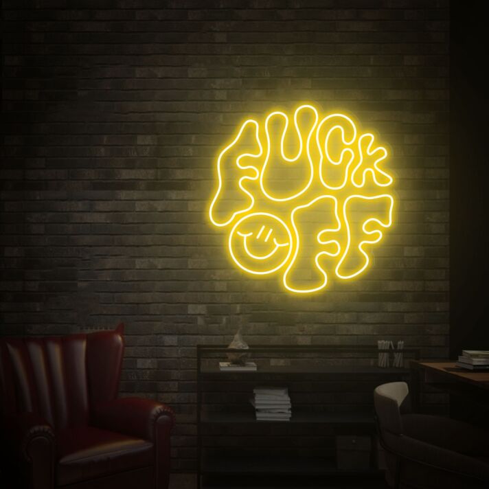 Brighten Up Your Space with Humor: Fuck Off Funny LED Neon Sign, Perfect for Bars, Offices, and Home Game Rooms.