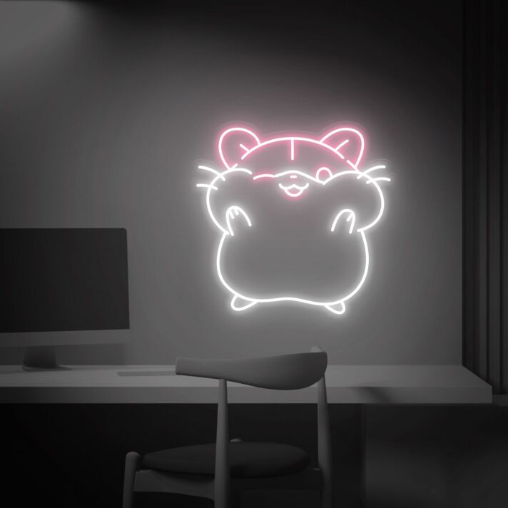 Brighten Your Spaces: Hamster Bedroom Decor Animal Lover Gifts Cute Wall Led Neon Sign for Home, Bar, and Wedding Ambiance Enhancement