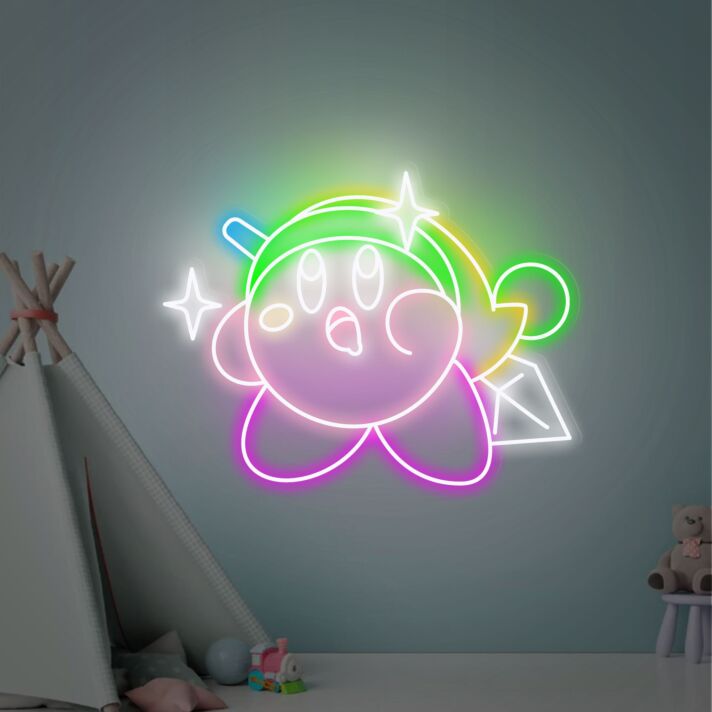 Brighten Your Space: Kirby Decor Gaming Room Decor Japanese Led Neon Sign - Perfect for Home, Office, Store, Bar, and Anniversary Gifts