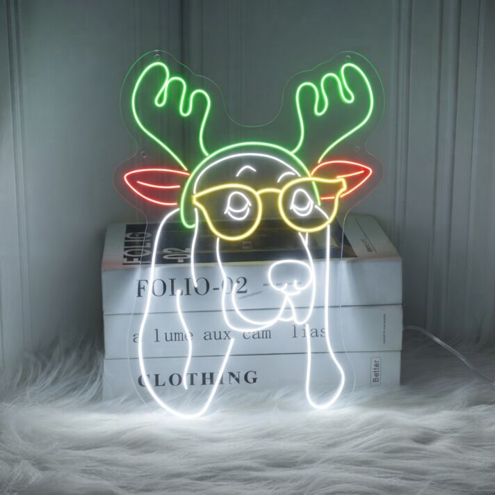 Light Up Your Festivities: Dazzle Your Home, Office, and Holiday Gatherings with the Dachshund Christmas LED Sign Neon Light Decor.