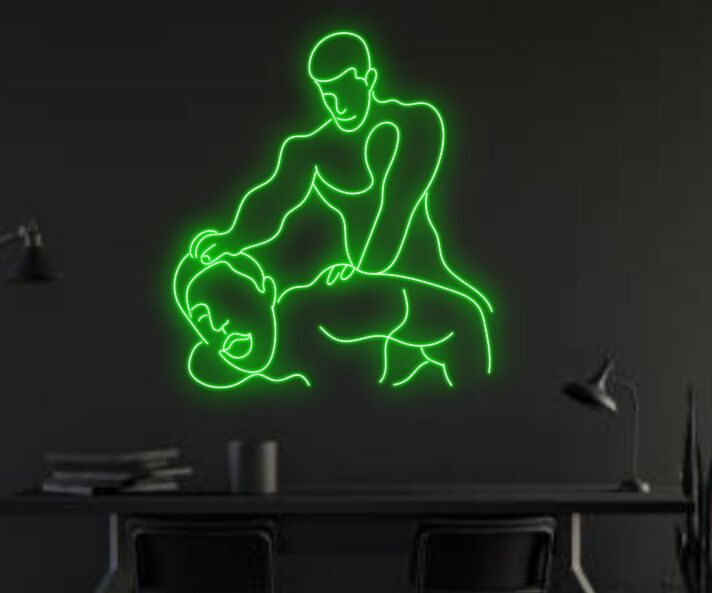 Brighten Your Bar, Wedding, or Party Ambiance with the Gay Couple Making Love Gay Club Body Hanging LED Neon Sign.