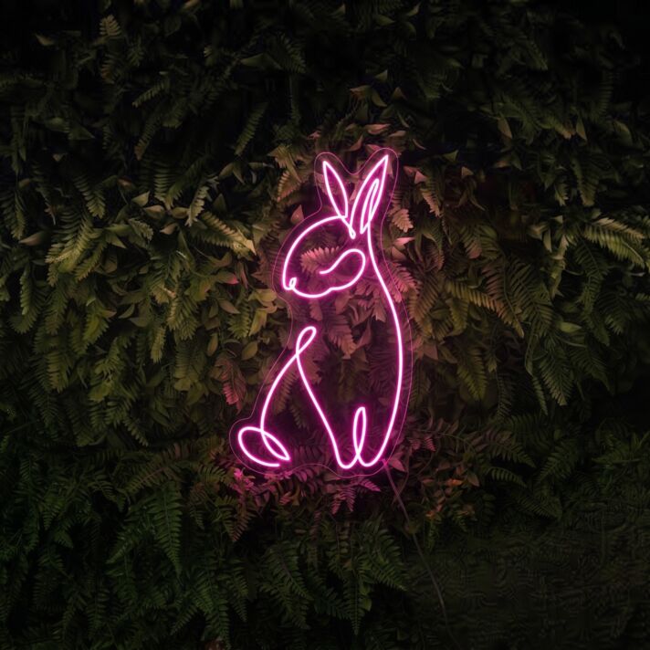 Rabbit Led Neon Sign Custom Rabbit Led Sign Cute Animal Club Decor