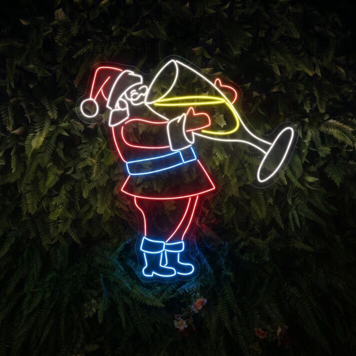 Santa Drinking Champagne Santa Claus Led Sign Santa Christmas Neon Light Christmas Decor