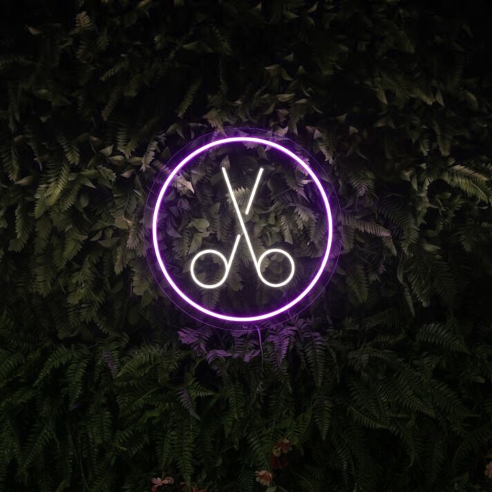 Scissors Neon Led Sign Welcome Spa Logo Wall Art Decor
