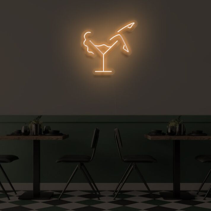 MARTINI GLASS" LED Neon Sign