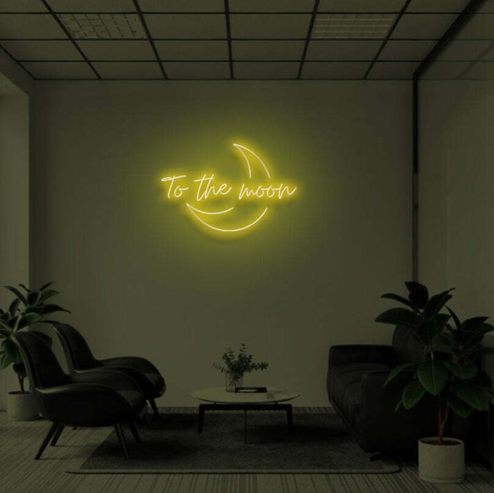 TO THE MOON V2" LED Neon Sign