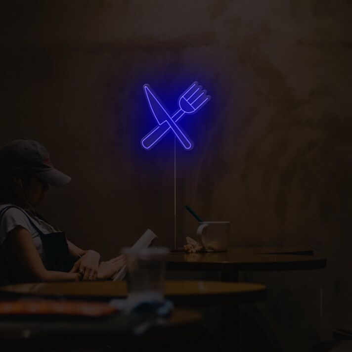 Cutlery Neon Sign