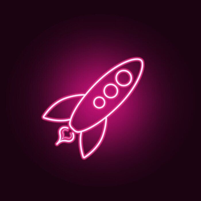 Pink Neon Lights Neon Rocket Room Wall Art Decor