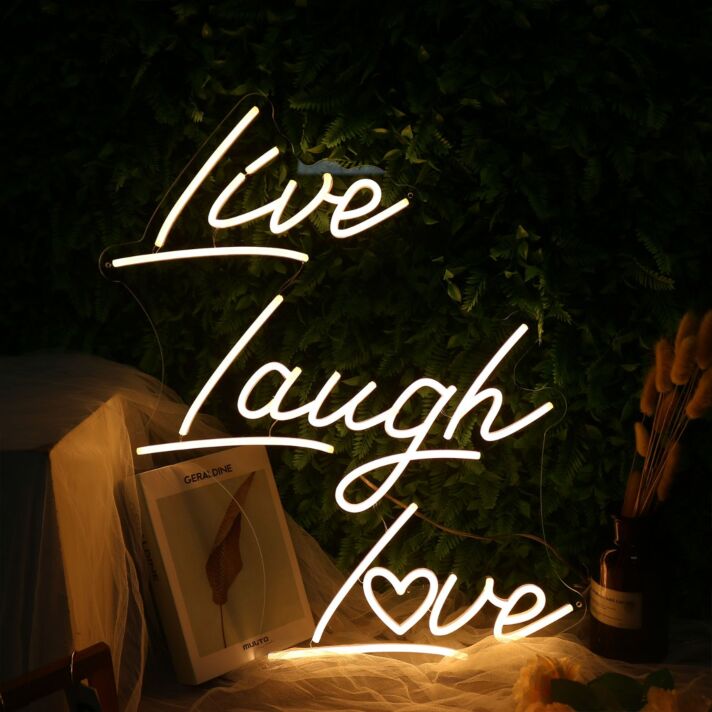 Live Laugh Love Yellow Neon Sign