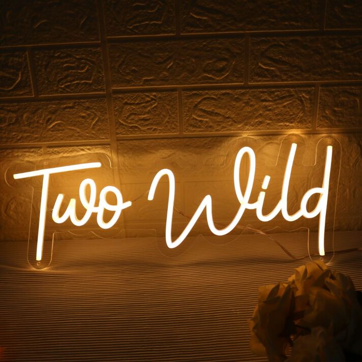 Too Wild Yellow Neon Sign