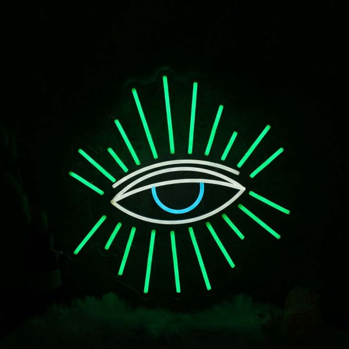 Green Shining Eye Neon Sign