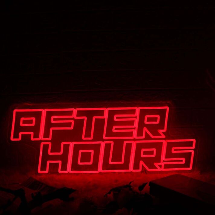 AFTER HOURS Red Neon Sign