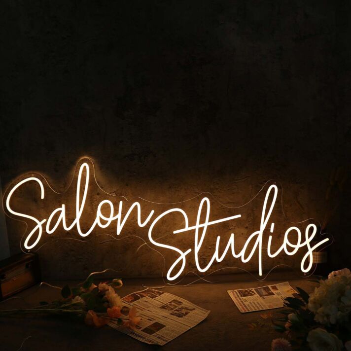 Salon Studios Yellow Neon Sign