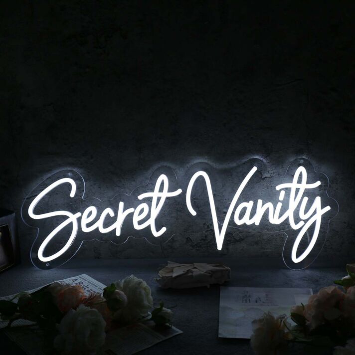 Secret Vanity White Neon Sign