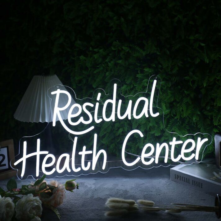 Residual Health Center White Neon Sign