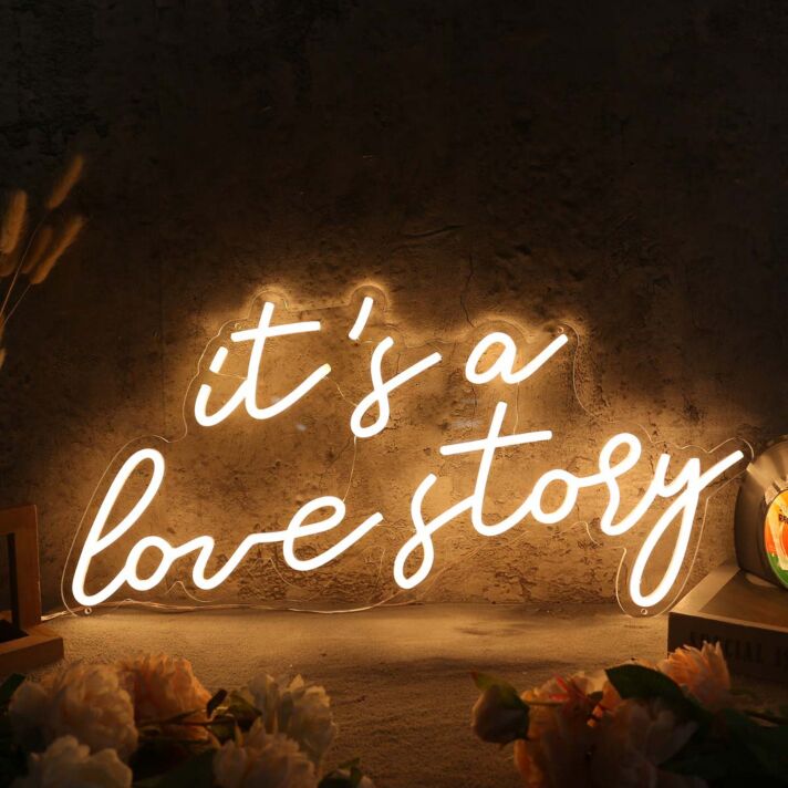 It Is A Love Story Yellow Custom Neon Sign