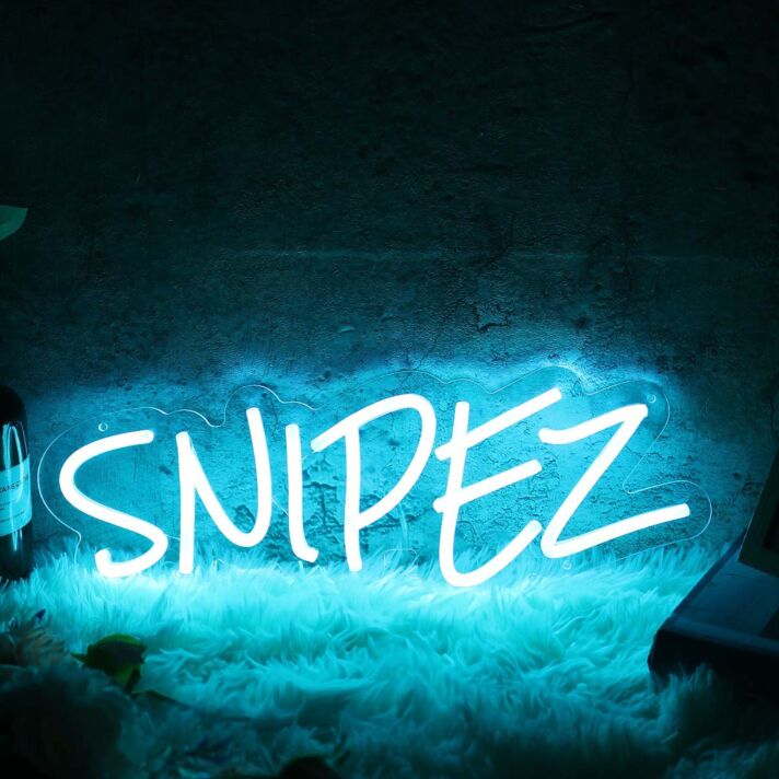Snipez Blue Neon Sign