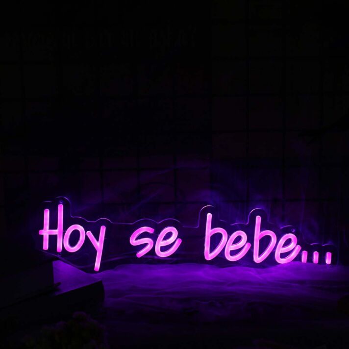 Hoy Se Bebe Purple Custom Neon Sign