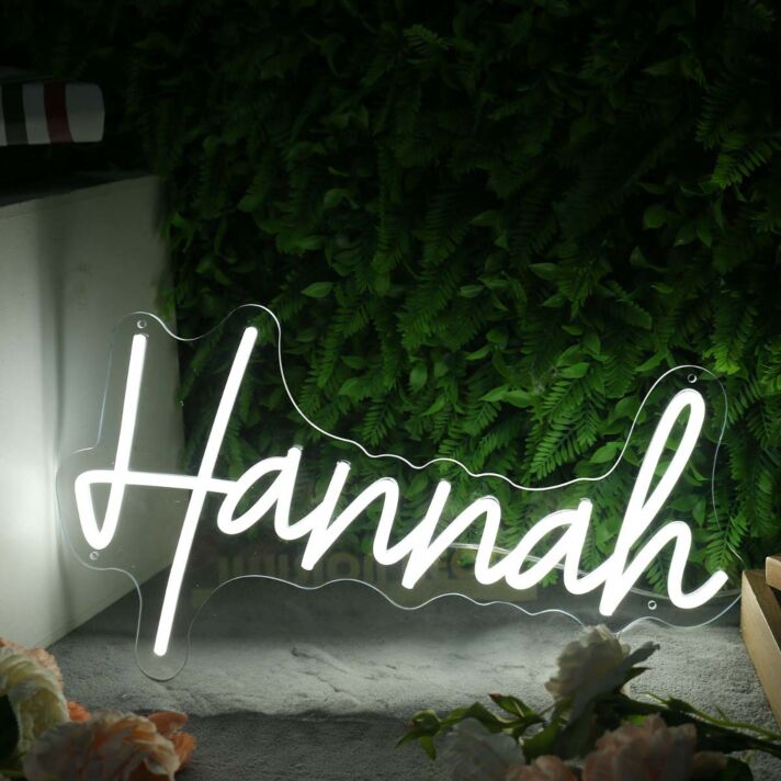 Hannah White Neon Sign