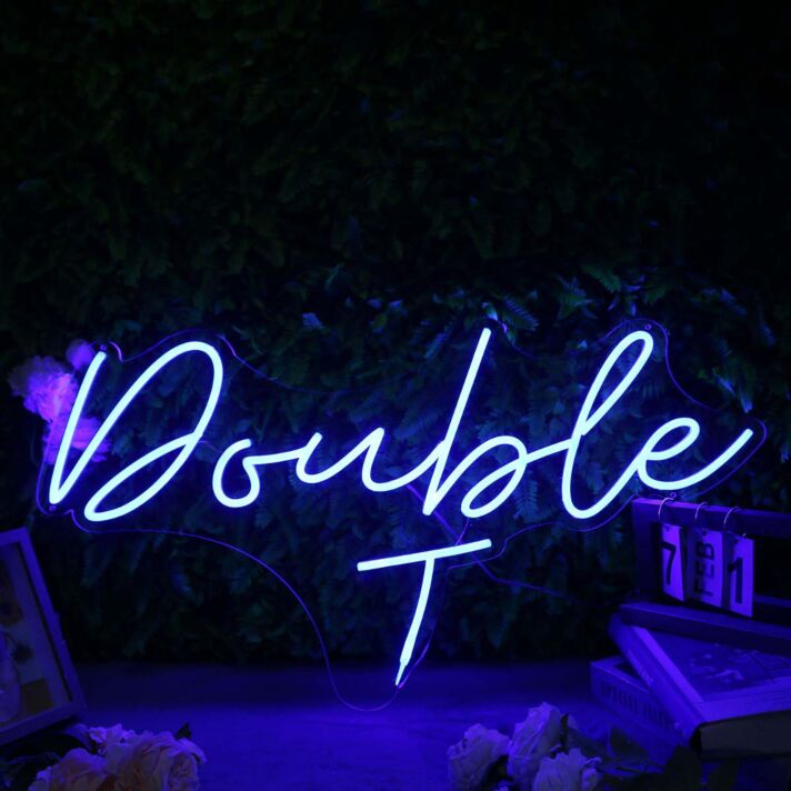 Double J Blue Neon Sign