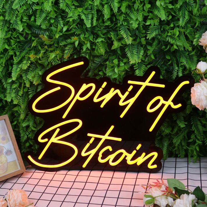 Spirit Of Bitcoin Orange Neon Sign