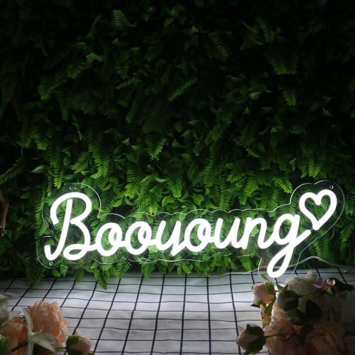 Booyoung White Neon Sign