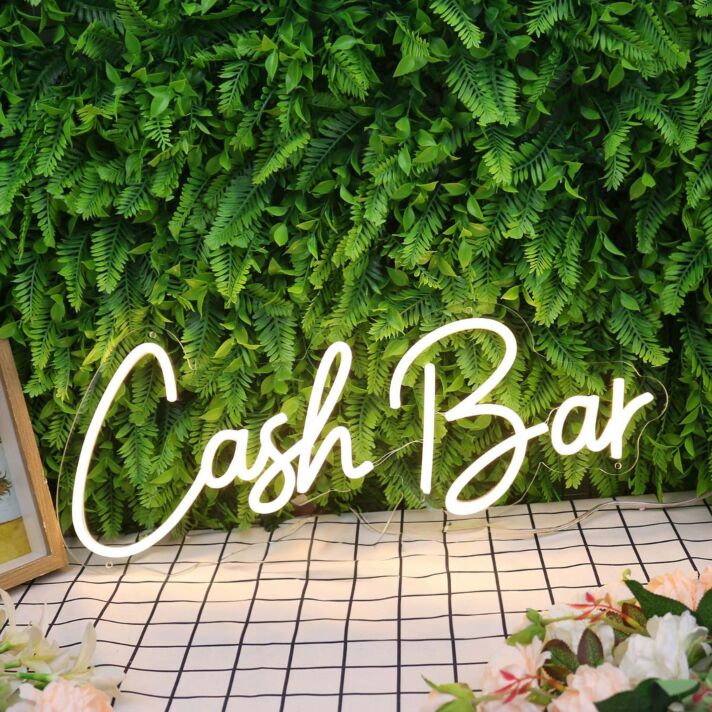 Cash Bar Yellow Neon Sign