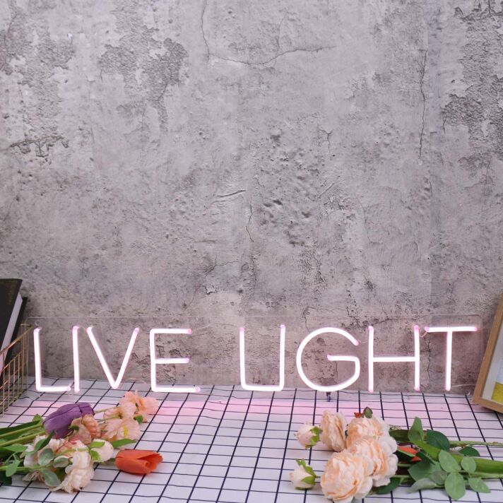 Live Light Purple Neon Sign