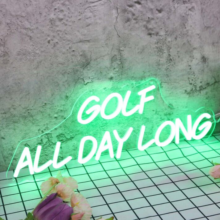 Golf All Day Long Green Neon Sign