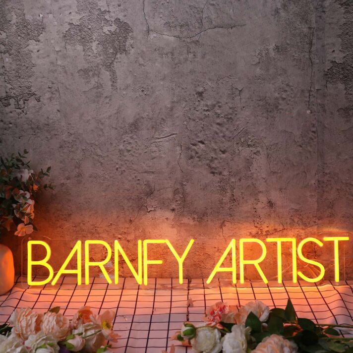 Barney Artist Orange Neon Sign