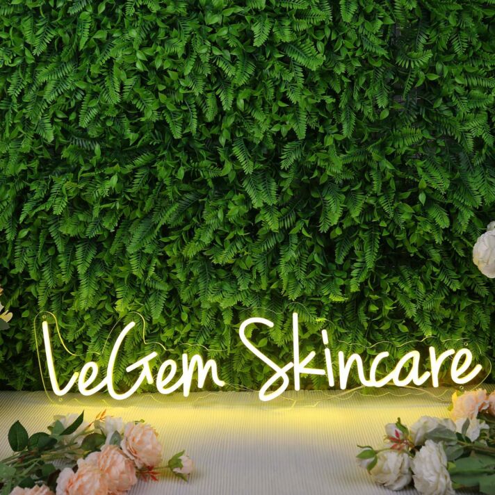LeGem Skincare Yellow Neon Sign