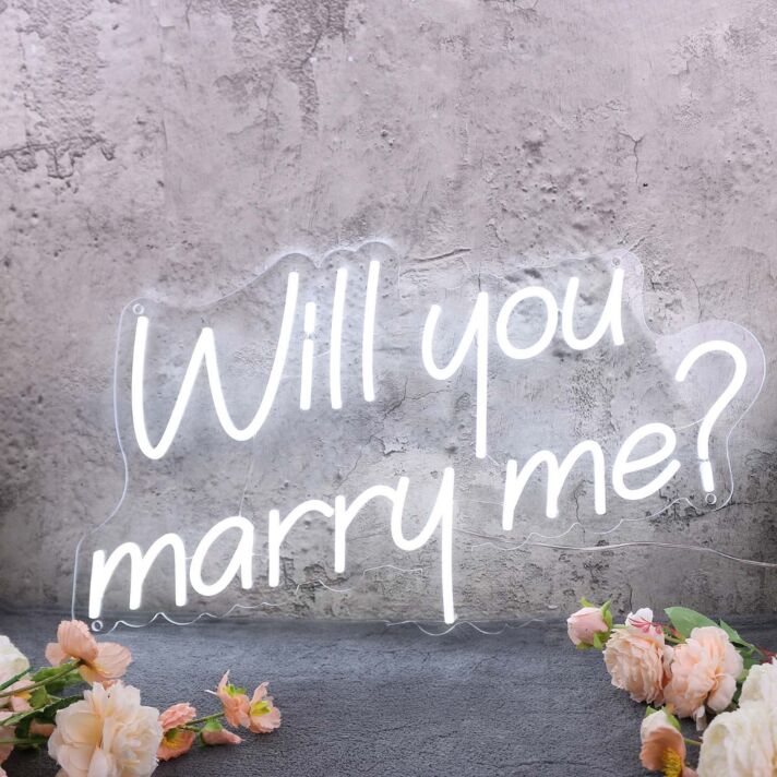 Will You Marry Me Custom White Neon Sign