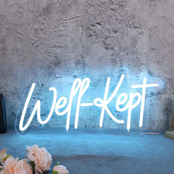 Well Kept Blue Neon Sign