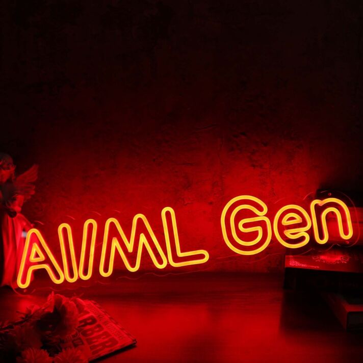 AI ML Gen Orange Neon Sign