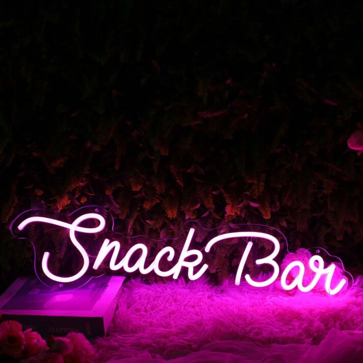 Snack Bar Pink Neon Sign