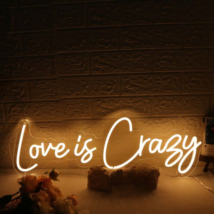 Love Is Crazy Yellow Neon Sign