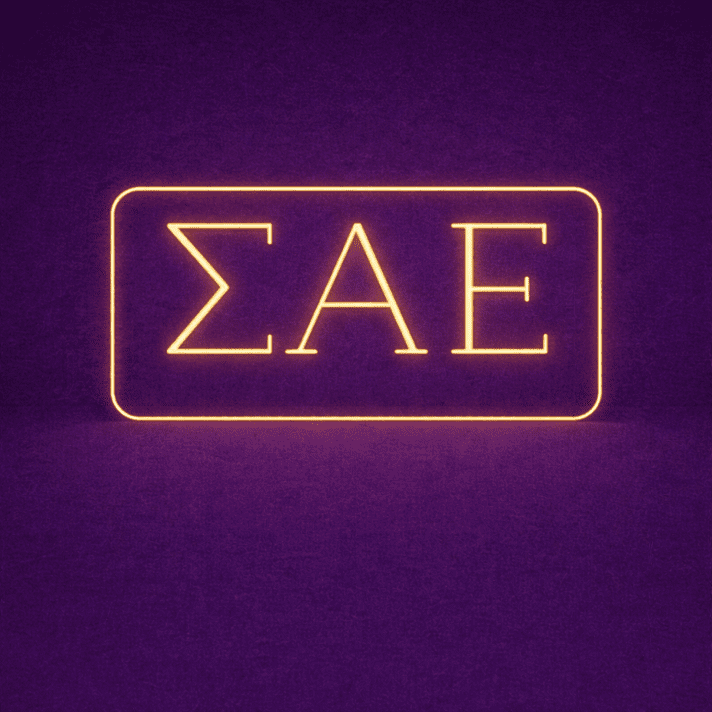 Sigma Alpha Epsilon ΣΑΕ LED Neon Sign for Brotherhood Events and Fraternity Decor