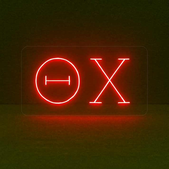 Theta Chi ΘΧ LED Neon Sign Celebrating Brotherhood and Commitment