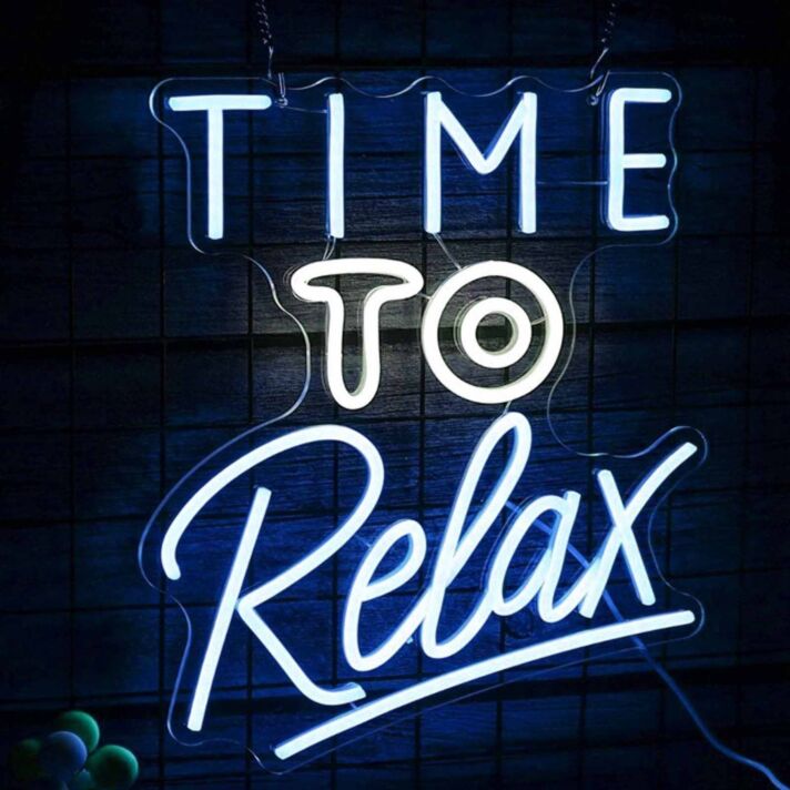 Time to Relax Bedroom Deco Neon Sign