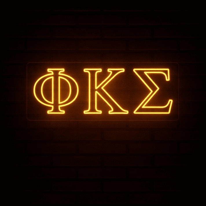Phi Kappa Sigma ΦΚΣ LED Neon Sign Celebrating Brotherhood and Honor