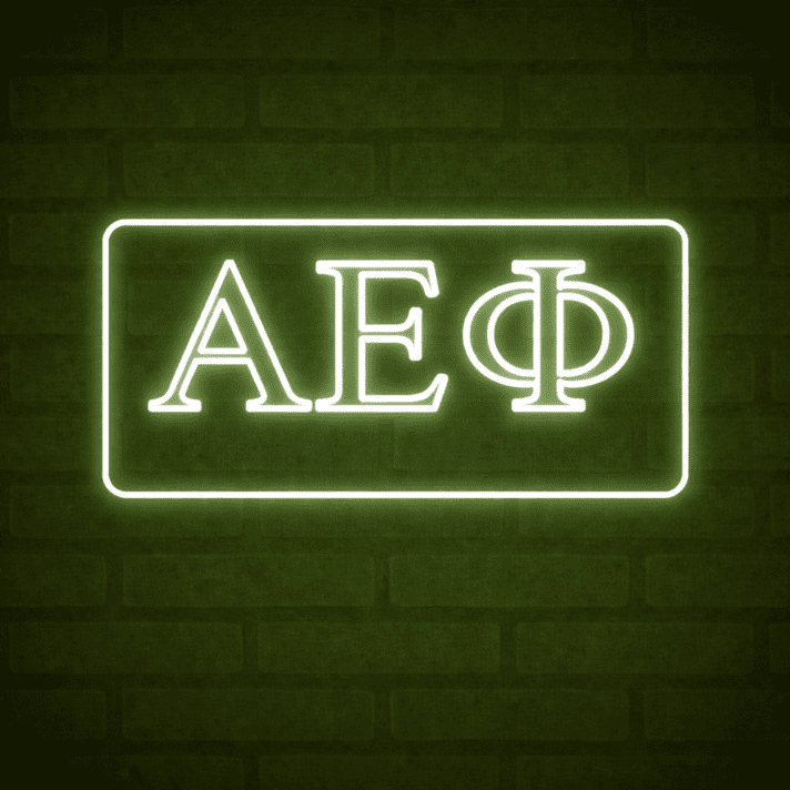Alpha Epsilon Phi ΑΕΦ LED Neon Sign Celebrating Sisterhood and Unity