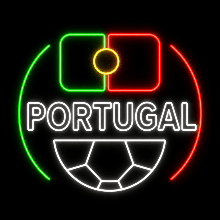 Portugal Flag Soccer LED Neon Sign Portuguese Football Neon Light Wall Decor for Sports Bar Game Room