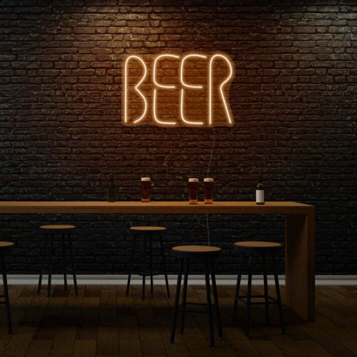 Beer Neon Lettering Celebrating the Brew Life