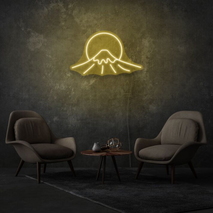 Mount Fuji Sign Neon Celebrating Iconic Natural Beauty